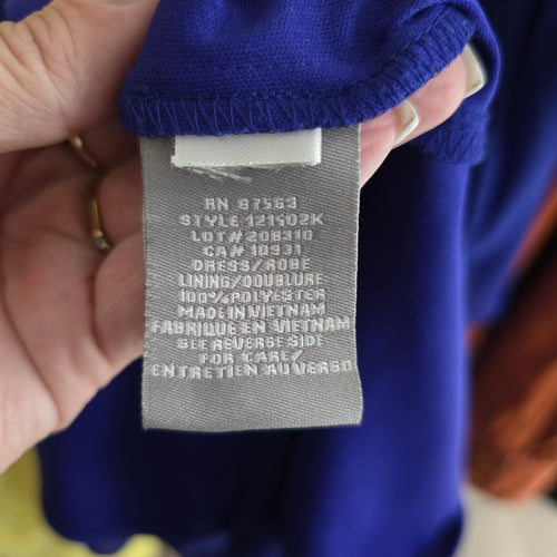 Laura Royal Blue Layered Chiffon Ruffle Cocktail Dress Size 10