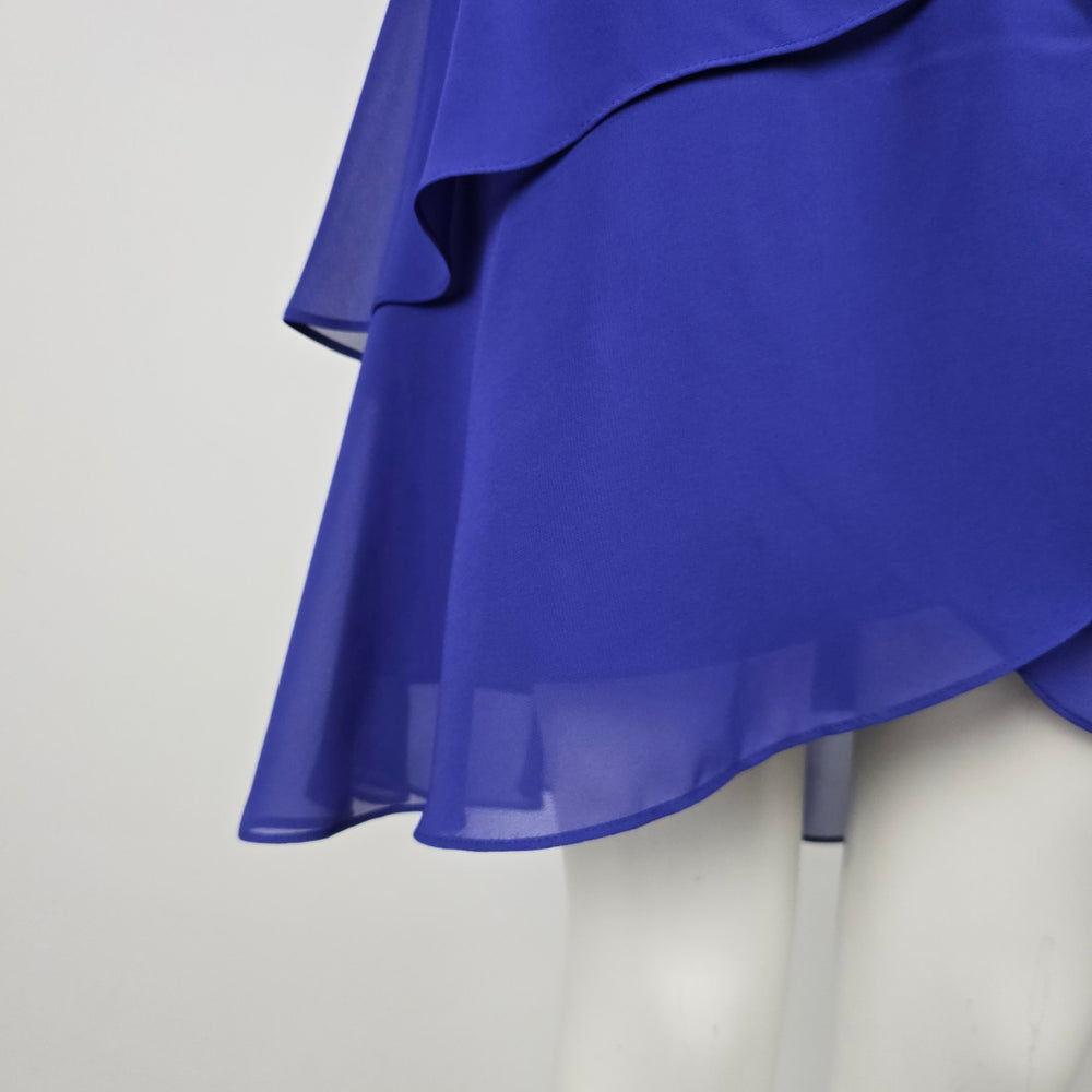 Laura Royal Blue Layered Chiffon Ruffle Cocktail Dress Size 10