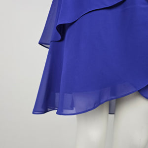 Laura Royal Blue Layered Chiffon Ruffle Cocktail Dress Size 10