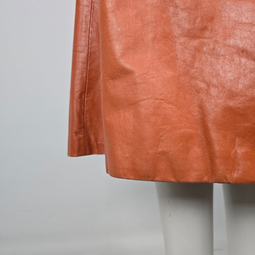 Vintage 70s Hudson’s Bay Company Cognac Leather Belted Trench Coat - Size 11
