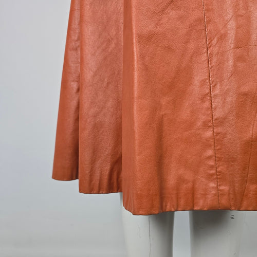 Vintage 70s Hudson’s Bay Company Cognac Leather Belted Trench Coat - Size 11