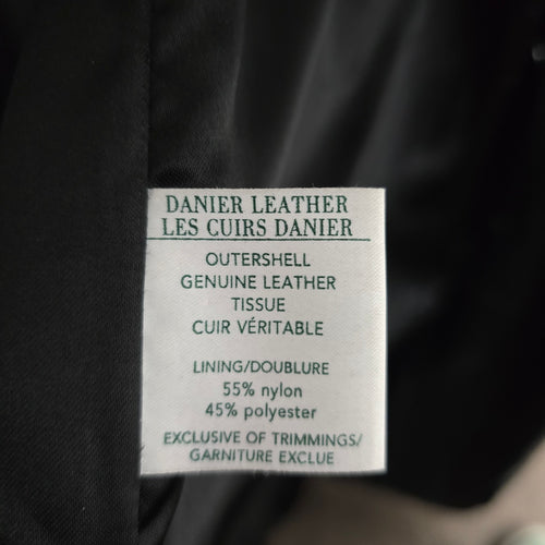 Danier Leather Black Genuine Leather Belted Long Trench Coat - Size M