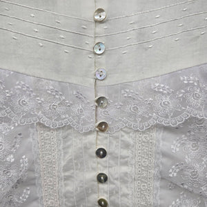 Nevada Women’s White Lace Embroidered Cotton Long Sleeve Blouse - Size 10