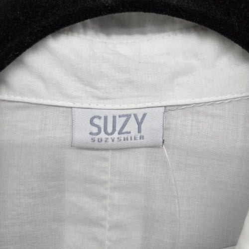 Suzy Shier Women’s White Short Sleeve Button Front Blouse - Size S
