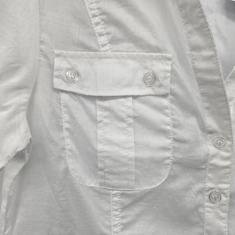 Suzy Shier Women’s White Short Sleeve Button Front Blouse - Size M