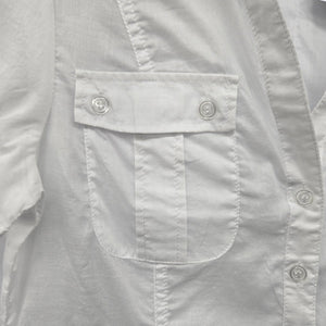 Suzy Shier Women’s White Short Sleeve Button Front Blouse - Size M