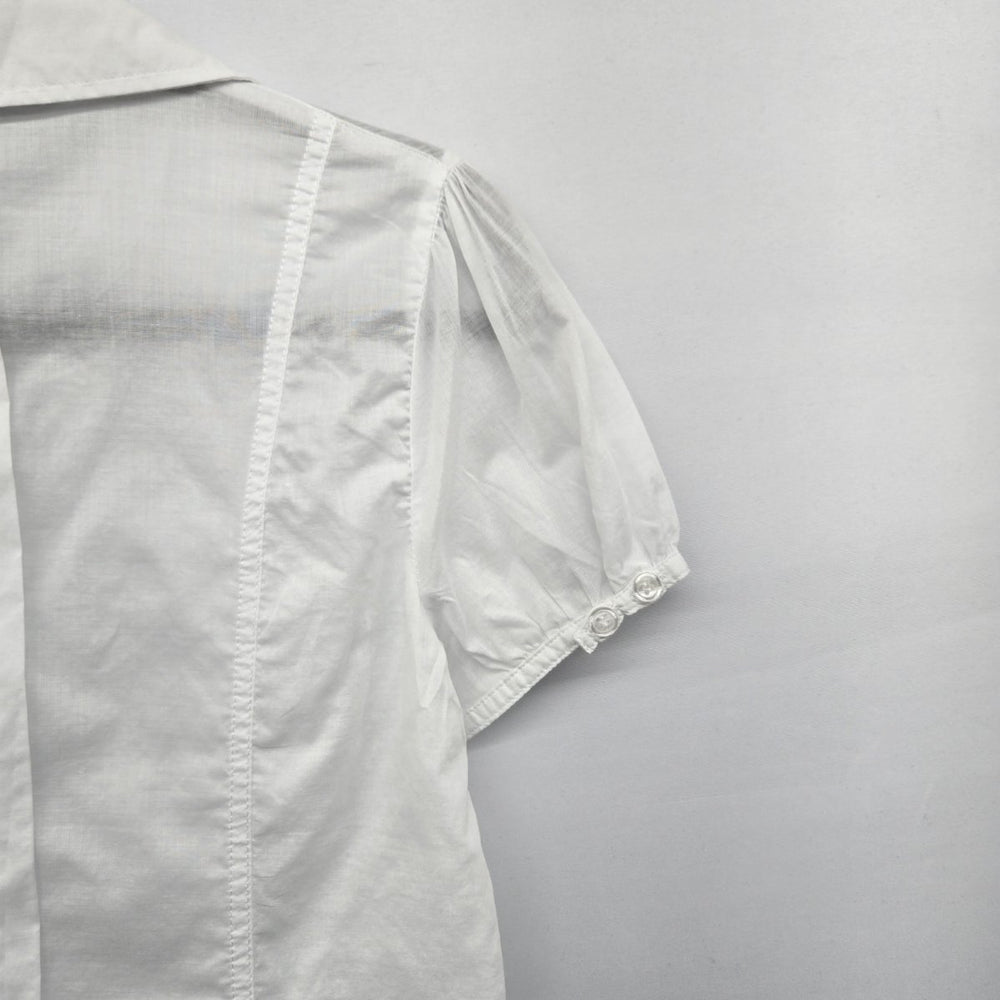Suzy Shier Women’s White Short Sleeve Button Front Blouse - Size S