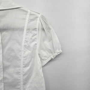 Suzy Shier Women’s White Short Sleeve Button Front Blouse - Size S
