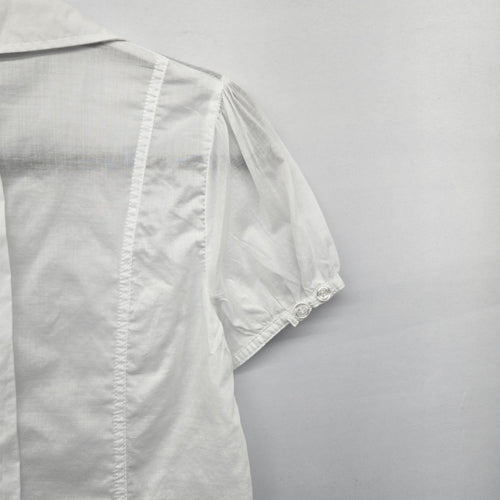 Suzy Shier Women’s White Short Sleeve Button Front Blouse - Size S