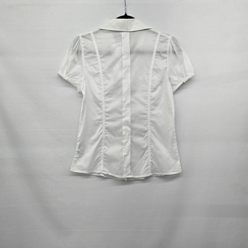 Suzy Shier Women’s White Short Sleeve Button Front Blouse - Size S