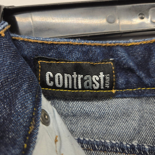Contrast Jeans Dark Wash Denim Midi Skirt - Size 9