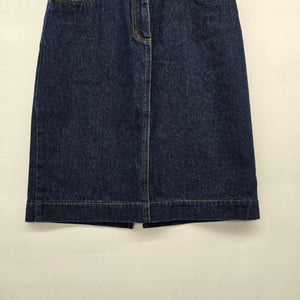 Contrast Jeans Dark Wash Denim Midi Skirt - Size 9
