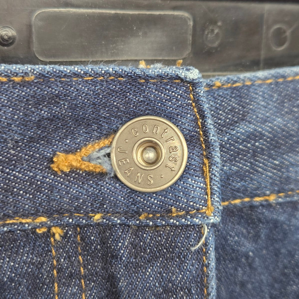 Contrast Jeans Dark Wash Denim Midi Skirt - Size 9