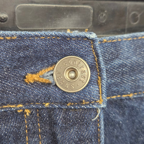 Contrast Jeans Dark Wash Denim Midi Skirt - Size 9