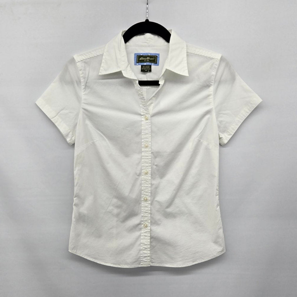 Eddie Bauer White Short Sleeve Button-Front Shirt - Size XS