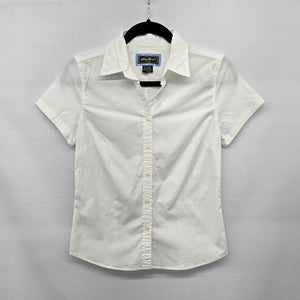 Eddie Bauer White Short Sleeve Button-Front Shirt - Size XS