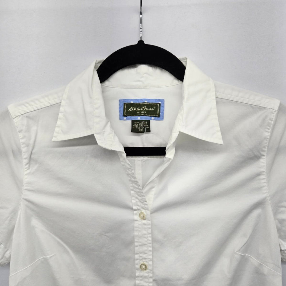 Eddie Bauer White Short Sleeve Button-Front Shirt - Size XS