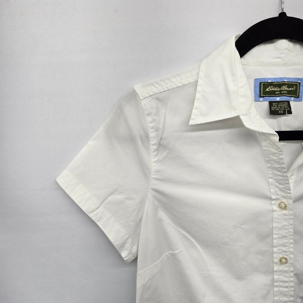 Eddie Bauer White Short Sleeve Button-Front Shirt - Size XS