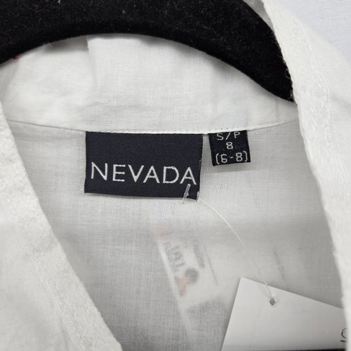 Nevada White Cotton Lace Button-Front Blouse - Size S