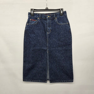 Nevada Dark Wash Denim Midi Skirt - Size 5/6