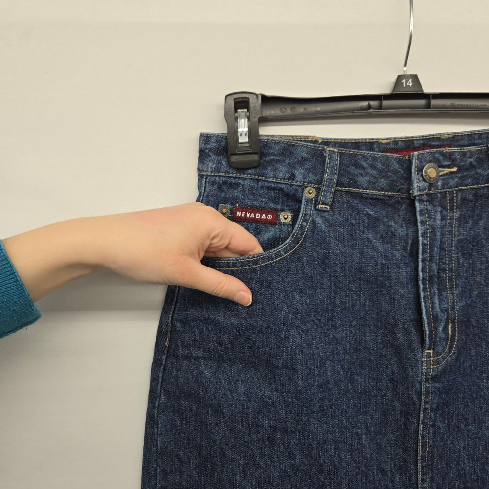 Nevada Dark Wash Denim Midi Skirt - Size 5/6