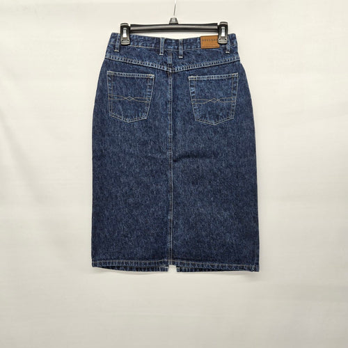 Nevada Dark Wash Denim Midi Skirt - Size 5/6