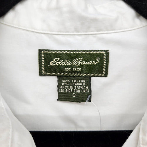 Eddie Bauer White Short Sleeve Button-Front Shirt Size S