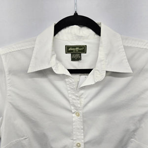 Eddie Bauer White Short Sleeve Button-Front Shirt Size XS