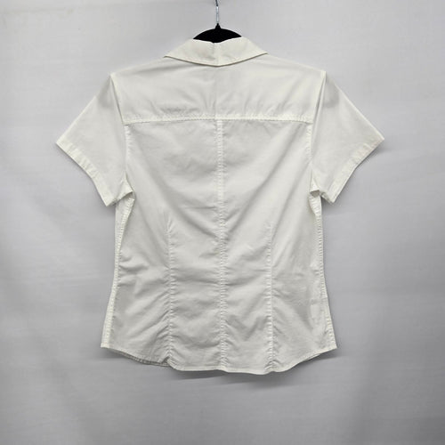 Eddie Bauer White Short Sleeve Button-Front Shirt Size S