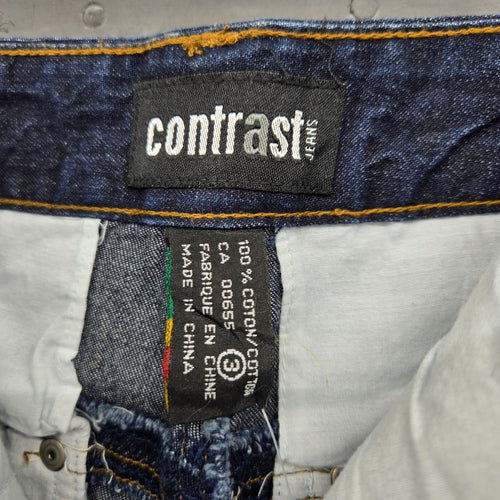 Contrast Jeans Dark Wash Denim Midi Skirt Size 3