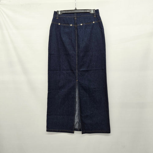 Contrast Jeans Dark Wash Denim Midi Skirt Size 3