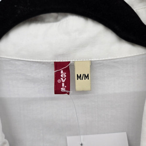 Levi’s White Short Sleeve Button-Front Blouse Size M