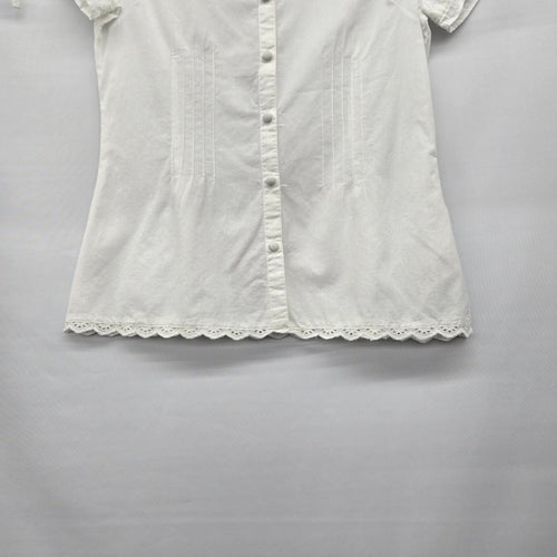 Levi’s White Short Sleeve Button-Front Blouse Size M