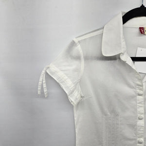 Levi’s White Short Sleeve Button-Front Blouse Size M
