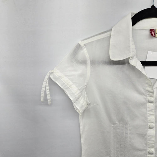 Levi’s White Short Sleeve Button-Front Blouse Size M