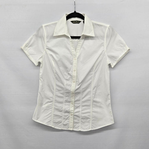 Eddie Bauer White Short Sleeve Button-Front Shirt - Size XS