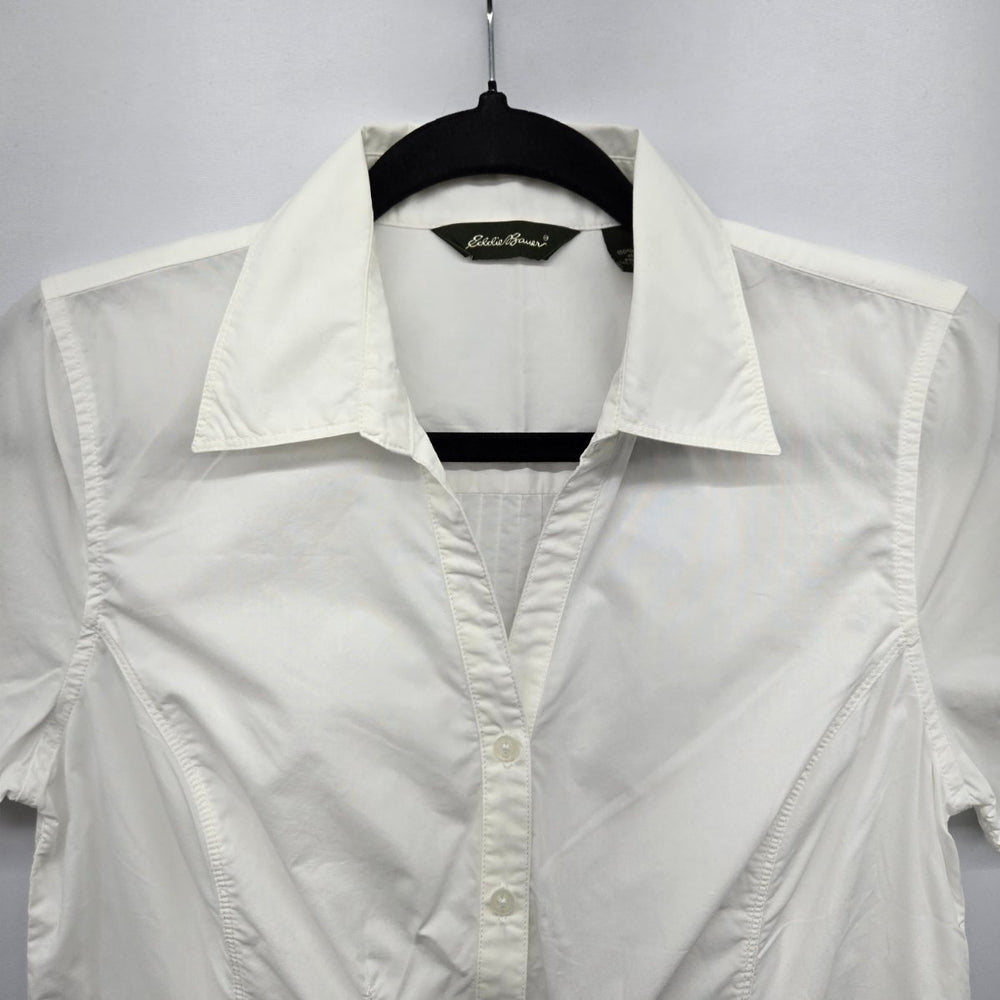 Eddie Bauer White Short Sleeve Button-Front Shirt - Size XS