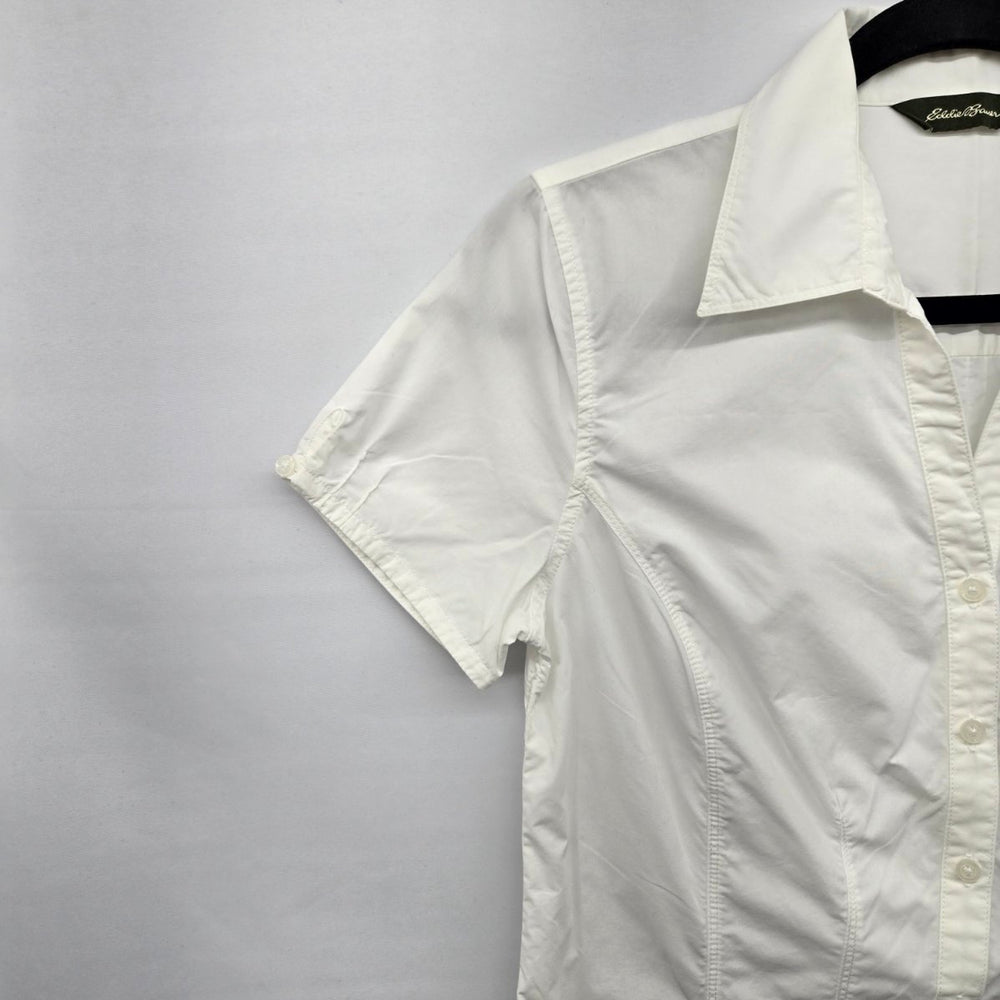 Eddie Bauer White Short Sleeve Button-Front Shirt - Size XS