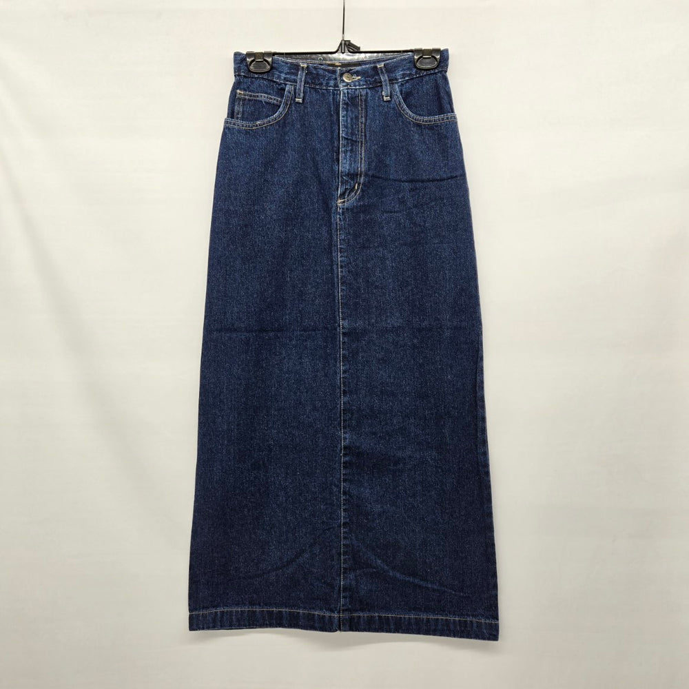 Contrast Jeans Dark Wash Denim Long Skirt - Size 3
