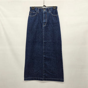 Contrast Jeans Dark Wash Denim Long Skirt - Size 3