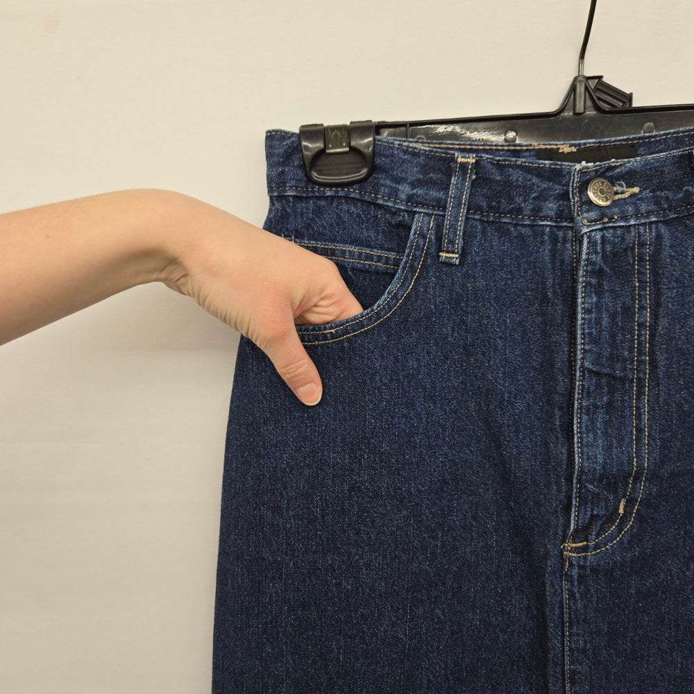 Contrast Jeans Dark Wash Denim Long Skirt - Size 3