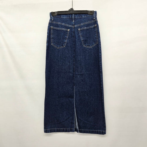 Contrast Jeans Dark Wash Denim Long Skirt - Size 3