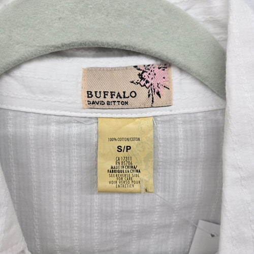 Buffalo David Bitton White Short Sleeve Button-Front Shirt - Size S
