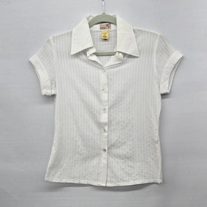 Buffalo David Bitton White Short Sleeve Button-Front Shirt - Size S