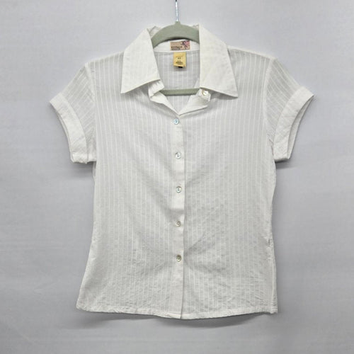 Buffalo David Bitton White Short Sleeve Button-Front Shirt - Size S