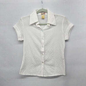 Buffalo David Bitton White Short Sleeve Button-Front Shirt - Size M