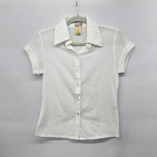 Buffalo David Bitton White Short Sleeve Button-Front Shirt - Size M