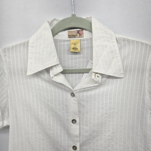 Buffalo David Bitton White Short Sleeve Button-Front Shirt - Size S