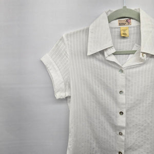 Buffalo David Bitton White Short Sleeve Button-Front Shirt - Size S