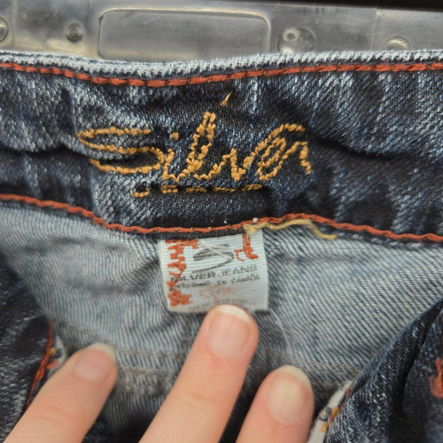 Silver Jeans Medium Wash Distressed Skinny Jeans - Size 27